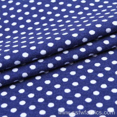 Knit Printed Rayon Stretch Polka Dot Spandex Fabric
